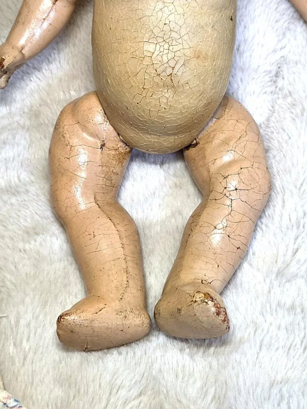 Vintage 1920s - 30s Composition Baby Doll - Unmarked - Needs Repair - #F